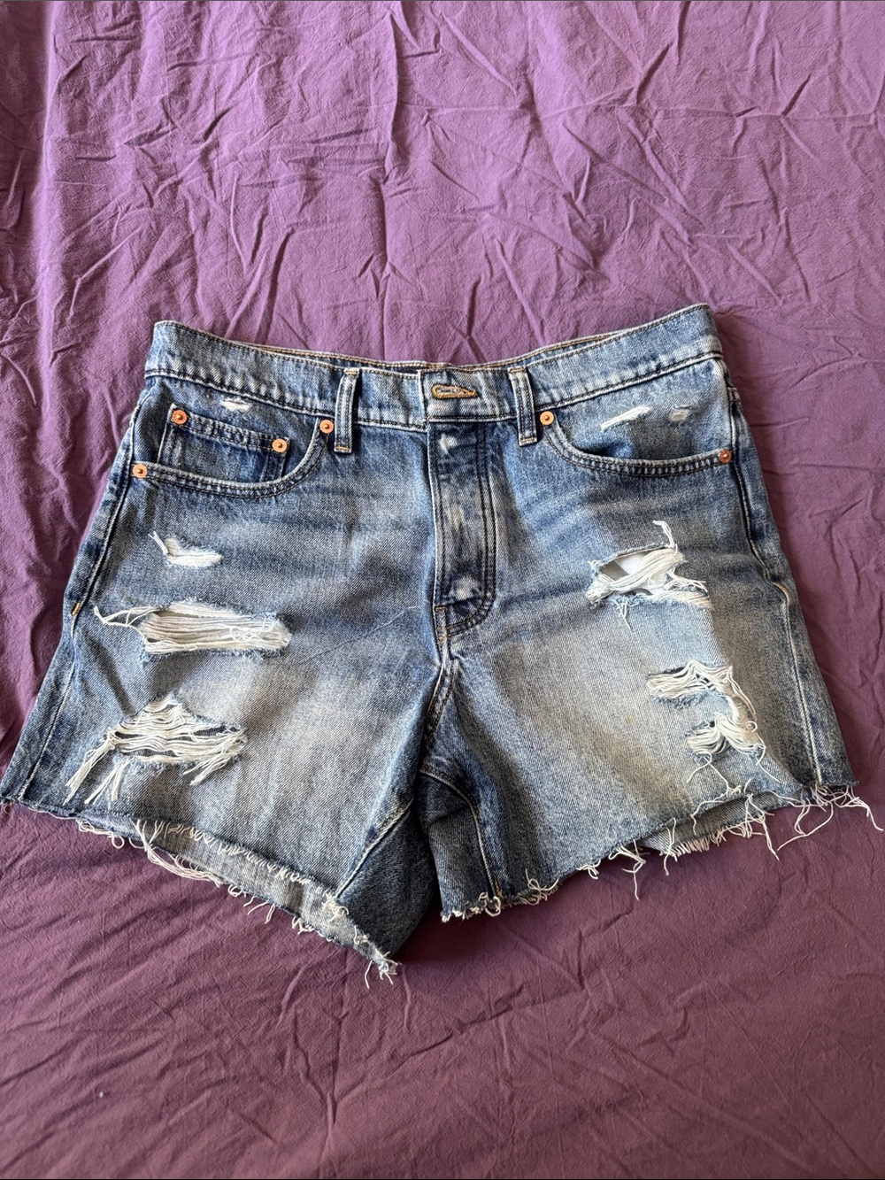 Lucky Brand Distressed Denim Shorts - Blue